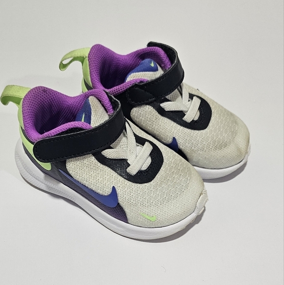 Nike Revolution 7 Boy Girl Baby Toddler Shoes Size 5 C Sneakers Blue Purple - Picture 5 of 10